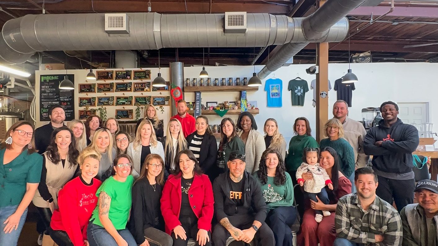 Group photo of the Greenville Networking Group taken at Pangea Brewing in Greenville, SC.